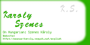karoly szenes business card